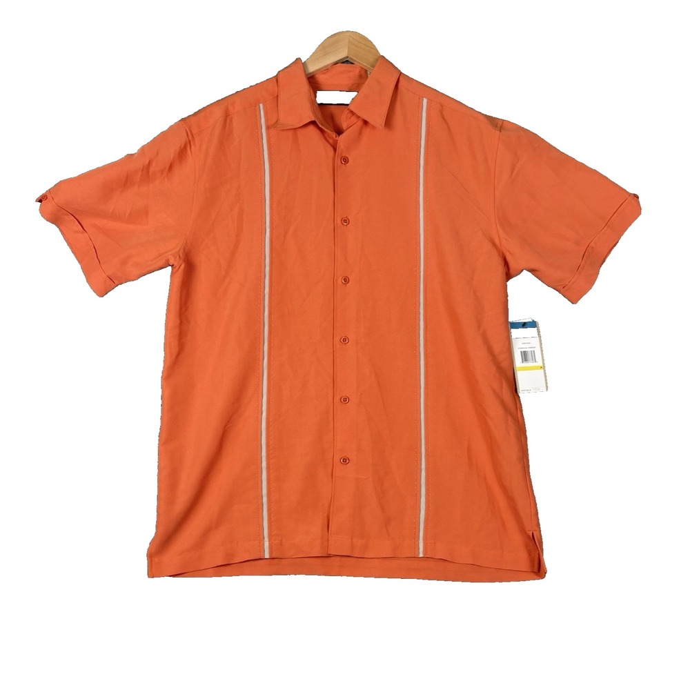 NWT HAVANERA‎ Heritage Shirt Men's Size M Orange Short Sleeve Button Down
